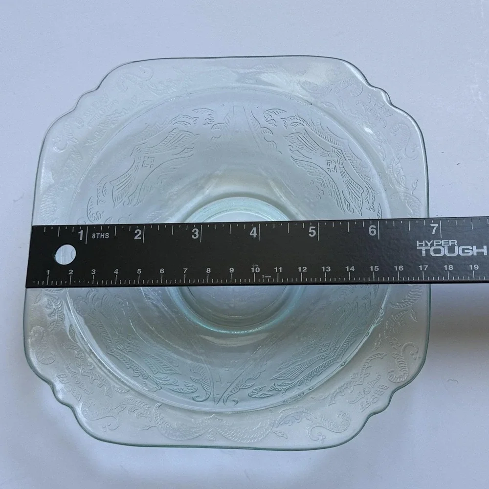 Vintage Depression Glass Recollection Madrid Teal Cereal Salad Bowl Set of‎ 4